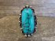 Navajo Indian Nickel Silver & Turquoise Ring by Cleveland - Size 10.5