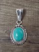 Navajo Sterling Silver Turquoise Pendant Signed Samuel Yellowhair