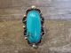 Navajo Indian Nickel Silver & Turquoise Ring by Cleveland - Size 11