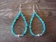 Navajo Indian Sterling Silver & Turquoise Nugget Dangle Earrings - Doreen Jake