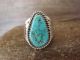 Navajo Indian Sterling Silver Turquoise Ring by Platero - Size 9.5