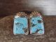 Navajo Indian Sterling Silver Square Turquoise Post Earrings - Belin
