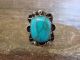 Navajo Indian Nickel Silver & Turquoise Ring by Cleveland - Size 9