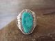 Navajo Indian Sterling Silver Turquoise Ring by Platero - Size 10.5