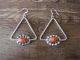 Navajo Indian Sterling Silver Spiny Oyster Dangle Earrings -Gregg Yazzie