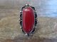 Navajo Indian Nickel Silver & Red Howlite Ring by Cleveland - Size 11