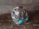 Navajo Sterling Silver Turquoise Growling Bear Ring by Saunders -  Size 11.5