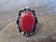 Navajo Indian Nickel Silver & Red Howlite Ring by Cleveland - Size 10.5