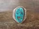 Navajo Indian Sterling Silver Turquoise Ring by Platero - Size 11.5
