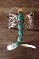 Navajo Sterling Silver Turquoise Dragonfly Bracelet by Russell Sam
