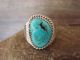 Navajo Indian Sterling Silver Turquoise Ring by Platero - Size 12.5