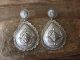 Navajo Sterling Silver Hand Stamped Concho Post Earrings Signed Charlie