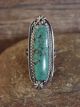 Navajo Sterling Silver & Turquoise Ring Signed Yazzie - Size 5