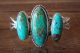 Navajo Indian Sterling Silver Turquoise Bracelet - Signed 