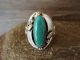 Navajo Indian Sterling Silver Turquoise Ring Signed Darrell Morgan - Size 6.5