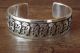 Navajo Hand Stamped Sterling Silver Kokopelli Bracelet by C. Peterson