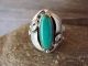 Navajo Indian Sterling Silver Turquoise Ring Signed Darrell Morgan - Size 9