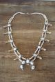 Navajo Jewelry White Howlite Squash Blossom Necklace by Bobby Cleveland