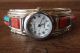 Navajo Sterling Silver Spiny Oyster Inlay Watch Cuff - J. Douglas