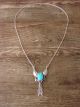 Navajo Sterling Silver Turquoise Feather Link Necklace by Rita Largo