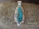 Navajo Indian Sterling Silver Turquoise Pendant by Marita Benally