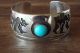 Navajo Indian Sterling Silver Turquoise Bear Bracelet by R. Scott