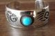 Navajo Indian Sterling Silver Turquoise Bear Paw Bracelet by R. Scott