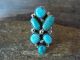 Navajo Indian Sterling Silver Cluster Turquoise Ring  by Begay - Size 7.5