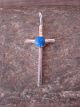 Zuni Indian Sterling Silver Blue Opal Cross Pendant - Jonathan Shack 