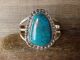 Navajo Indian Turquoise Sterling Silver Cuff Bracelet Signed Leslie Nez