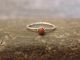 SMALL Navajo Indian Sterling Silver Round Coral Ring - Yazzie - Size 1