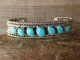 Navajo Indian Turquoise Row Sterling Silver Cuff Bracelet - Mike Smith