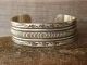 Navajo Indian Hand Stamped Sterling Silver Cuff Bracelet Signed Bruce Morgan