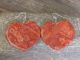 Santo Domingo Sterling Silver & Apple Coral Heart Dangle Earrings - Crespin