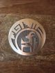 Hopi Round Sterling Silver Ram Pendant by Trinidad Lucas