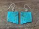 Navajo Indian New Mexico Turquoise Slab Dangle Earrings by Lovato