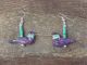 Purple Mohave Turquoise Bronze Aggregate Hummingbird Fetish Earrings - Mitchell