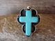 Native American Nickle Silver Turquoise Cross Ring Size 7 1/2 by Phoebe Tolta