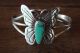 Navajo Indian Jewelry Sterling Silver Turquoise Butterfly Bracelet 