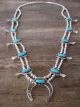 Navajo Nickel Silver Turquoise Squash Blossom Necklace - Bobby Cleveland