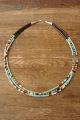 Native American Santo Domingo 3 Strand Turquoise Heishi Necklace - Doreen Crespin