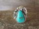 Navajo Indian Sterling Silver Turquoise Ring by Begay - Size 9.5