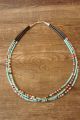 Native American Santo Domingo 3 Strand Turquoise Heishi Necklace - Doreen Crespin