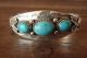 Navajo Indian Jewelry Sterling Silver 3 Stone Turquoise Cuff Bracelet 