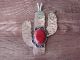 Navajo Nickel Silver & Red Howlite Saguaro Cactus Pendant- Phoebe Tolta