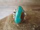 Navajo Indian Sterling Silver Turquoise Ring by Barney - Size 7