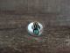 Navajo Indian Sterling Silver Bear Paw Turquoise Ring - Spencer Size 7.5