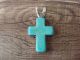 Navajo Indian Nickel Silver Turquoise Cross Pendant - Bobby Cleveland