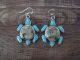 Zuni Sterling Silver Serpentine & Turquoise Multistone Turtle Earrings! Ahiyite