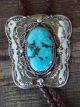  Navajo Nickel Silver & Turquoise Bolo Tie by Bobby Cleveland